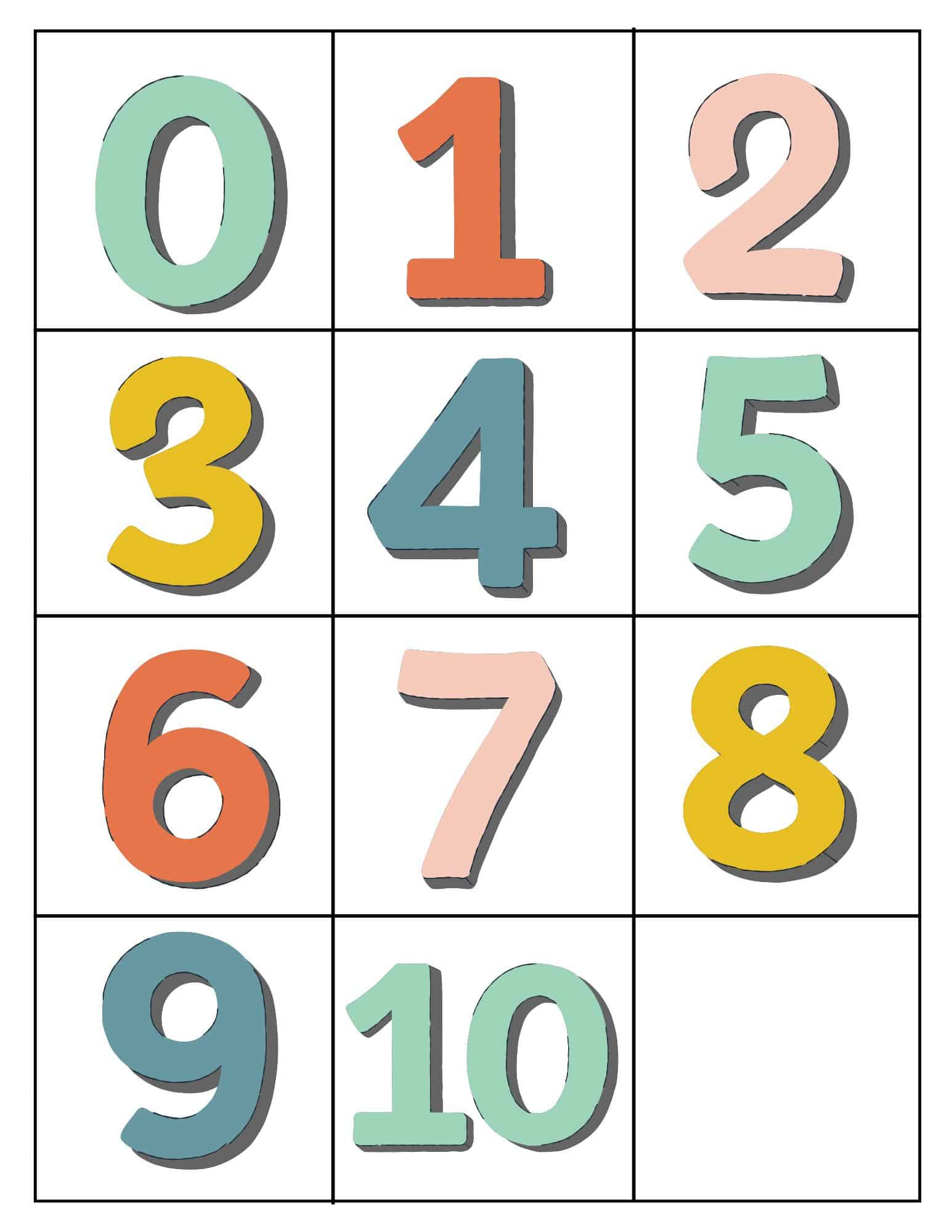 0-10 Printable Numbers (Free Templates In All Sizes) in Printable Numbers 1-10