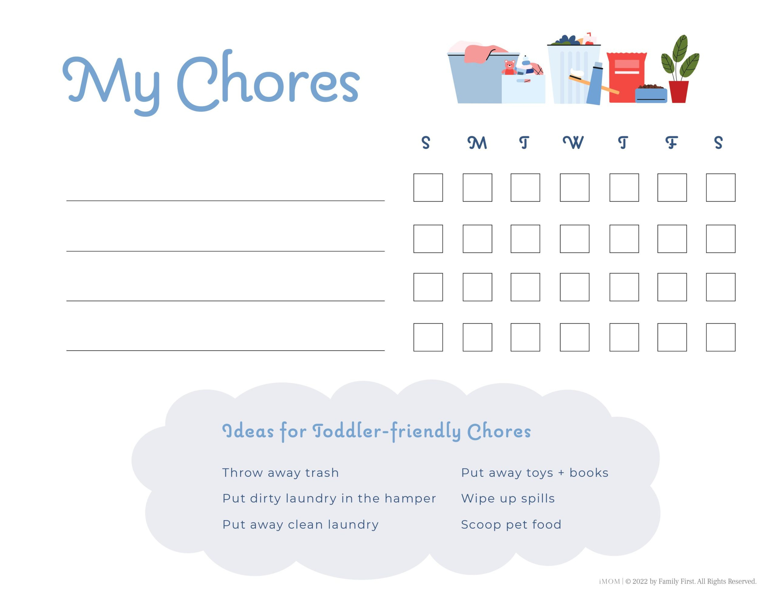 10 Free Printable Chore Charts - Imom regarding Free Editable Printable Chore Charts Free Download