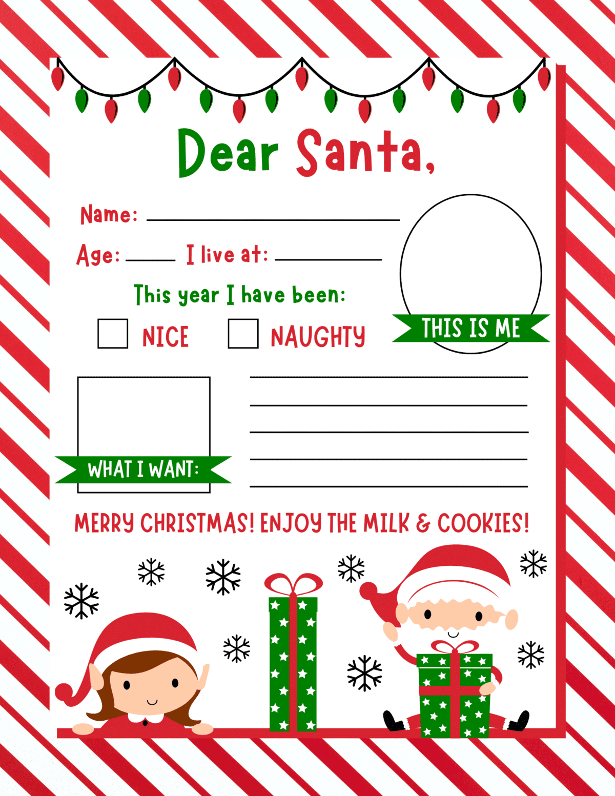 10 Free Printable Letters To Santa Templates - Prudent Penny Pincher throughout Free Printable Dear Santa Letter Templates