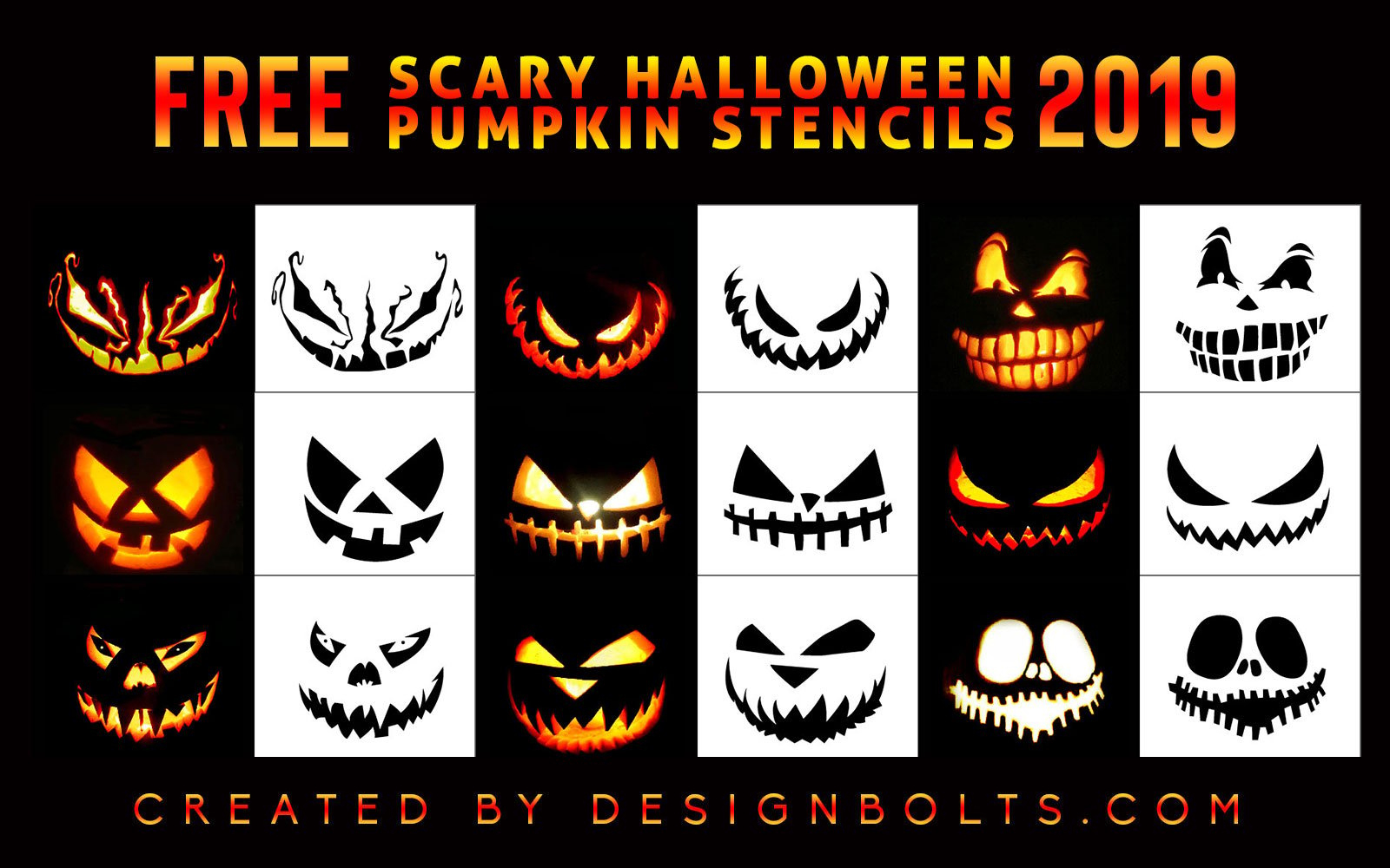 10 Free Scary Halloween Pumpkin Carving Stencils, Printable inside Scary Pumpkin Stencils Free Printable
