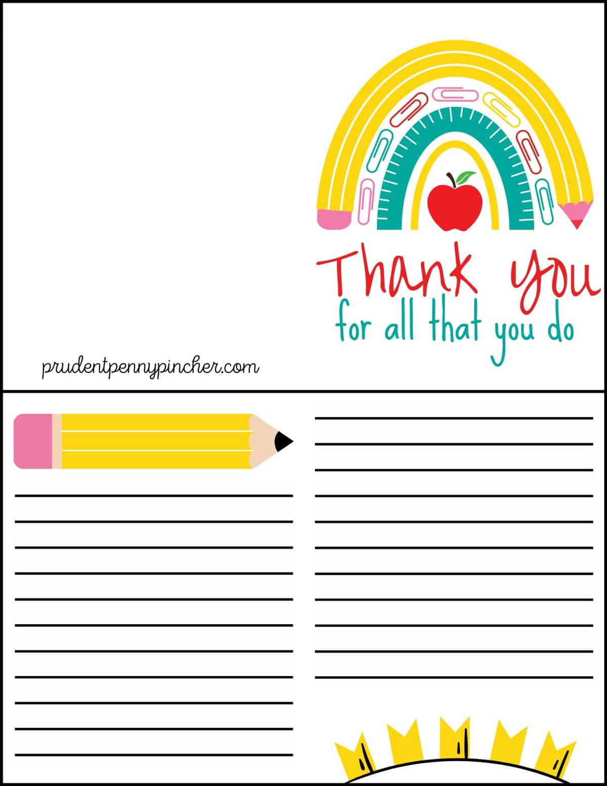 10 Free Teacher Appreciation Card Printables - Prudent Penny Pincher pertaining to Printable Card For Teacher Appreciation
