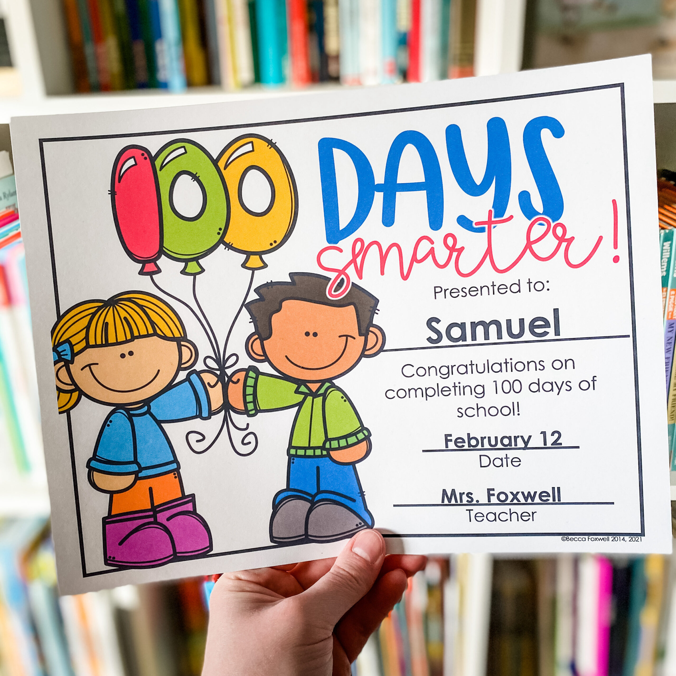 100 Days Smarter Certificate - Foxwell Forest with regard to 100 Days Smarter Certificate Free Printable