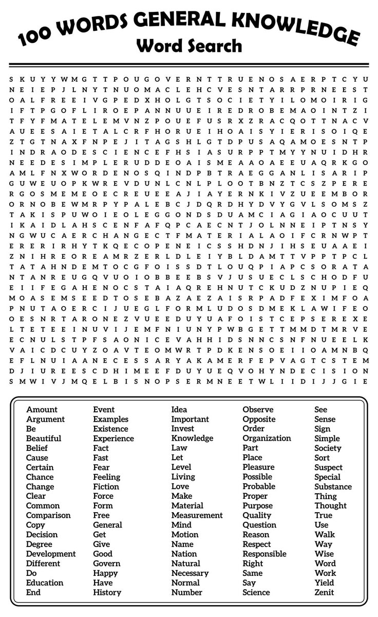 100 Word Word Searches - 20 Free Pdf Printables | Printablee in Printable Word Search 100 Words