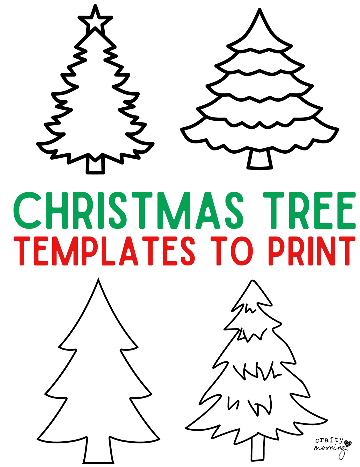 11 Free Christmas Tree Templates - Crafty Morning for Outline of Christmas Tree Printable
