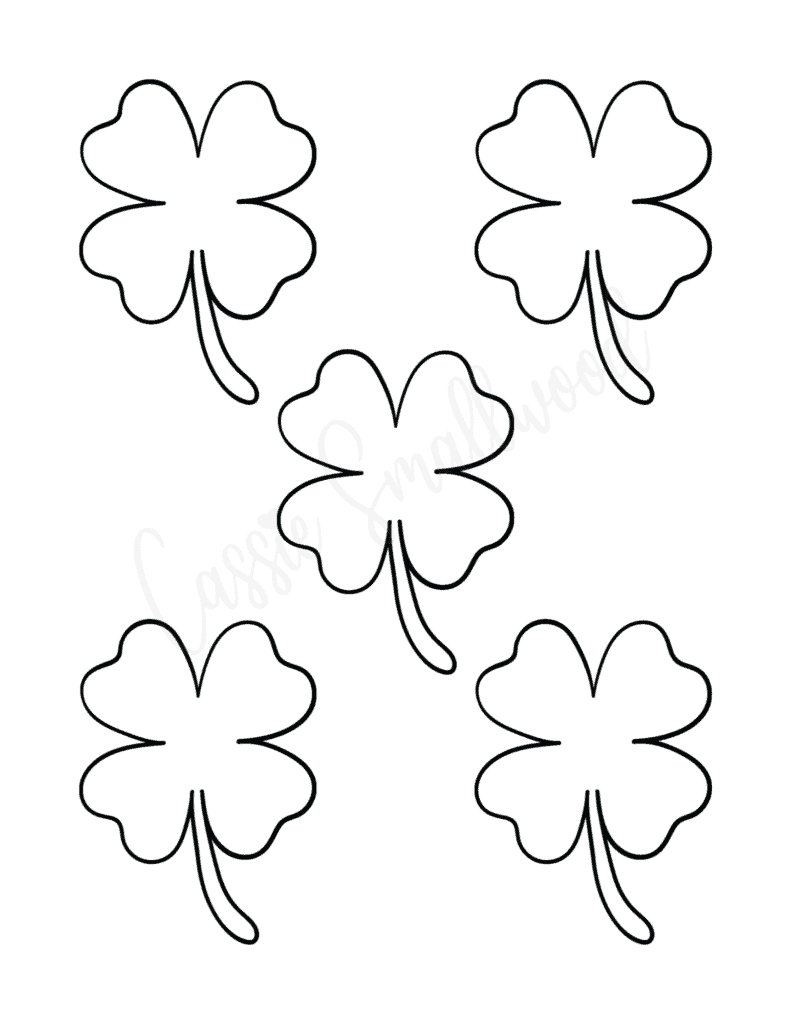 12 Cute Four Leaf Clover Printable Templates (Free!) - Cassie intended for 4 Leaf Clover Free Printable