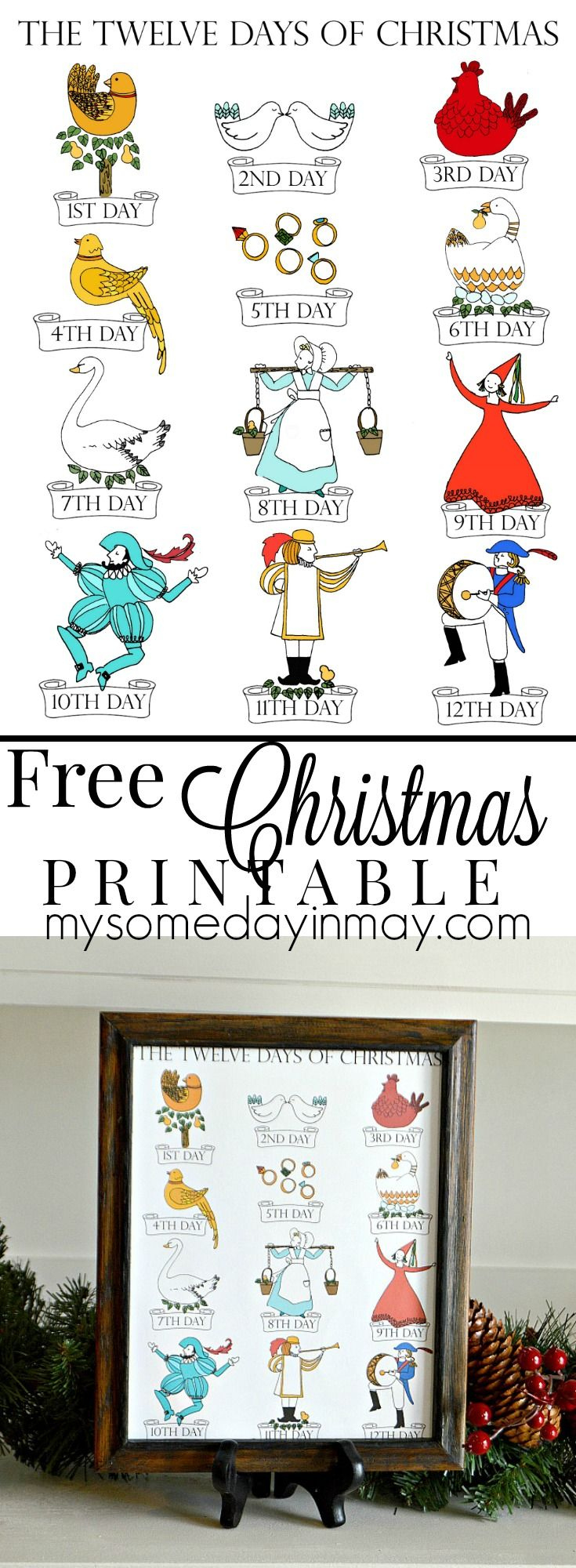 12 Days Of Christmas Printable throughout 12 Days of Christmas Printable Pictures