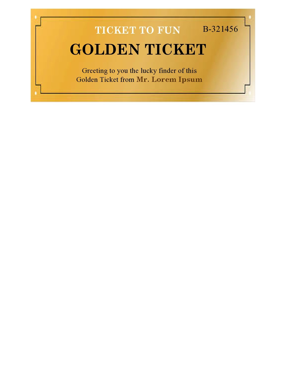 13 Editable Golden Ticket Templates (Free Downloads) with Blank Printable Golden Ticket Template