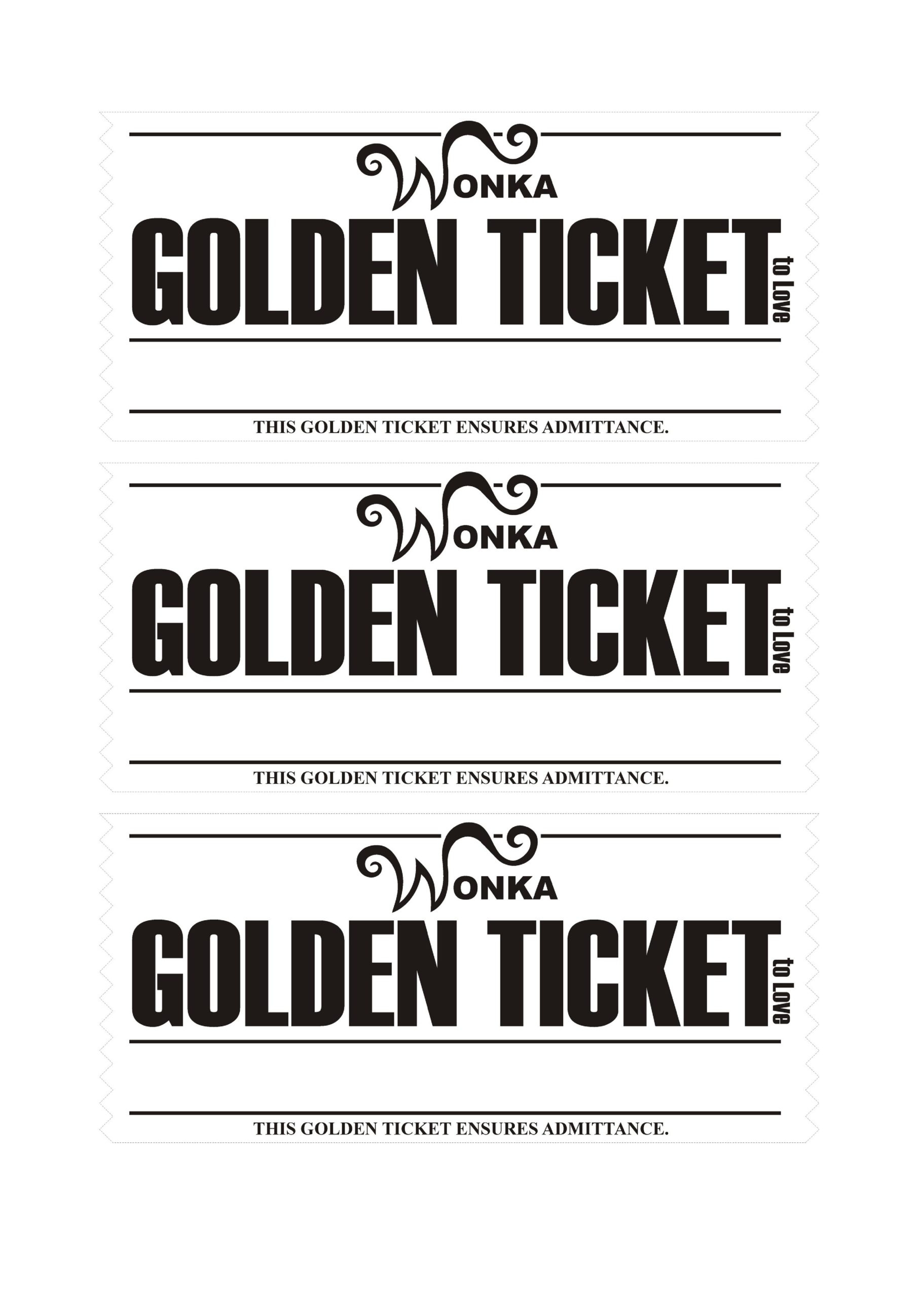 13 Editable Golden Ticket Templates (Free Downloads) within Blank Printable Golden Ticket Template