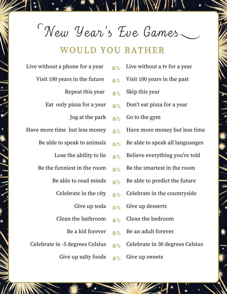 18 Free Printable Adults New Year'S Eve Party Games & Activities inside Printable Games For Adults Free