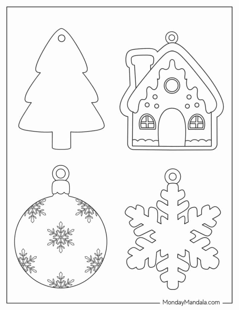 200 Printable Christmas Ornaments (Free Templates) for Christmas Tree Paper Ornaments Printables