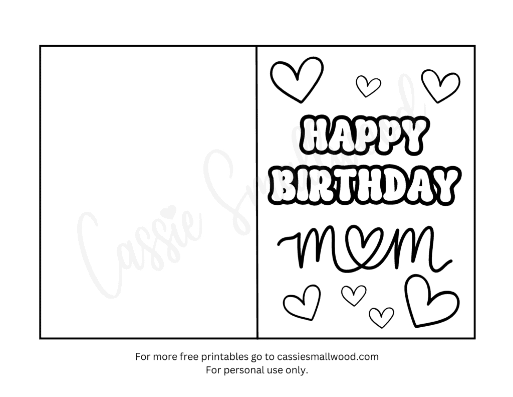22 Coloring Birthday Cards For Mom Free Printables - Cassie Smallwood throughout Printable Birthday Cards For Mum