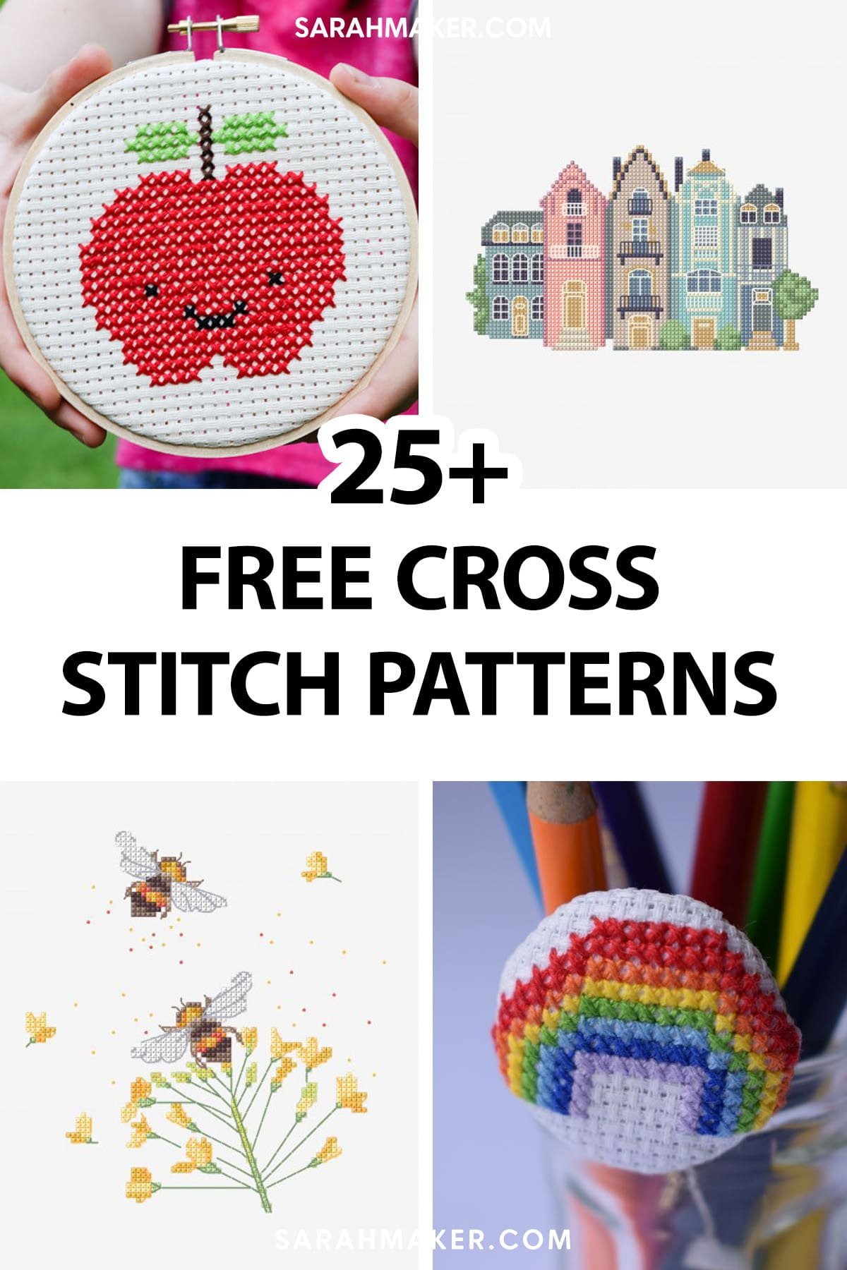 25 Free Cross Stitch Patterns For All Skill Levels - Sarah Maker throughout Beginner Cross Stitch Patterns Free Printable