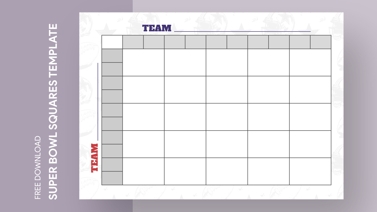 25 Square Football Grid Free Google Docs Template - Gdoc.io within 25 Square Football Pool Printable