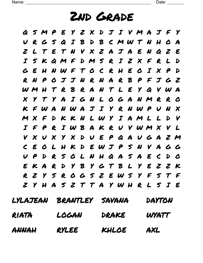 2Nd Grade Word Search - Wordmint throughout 2Nd Grade Word Search Printable Free