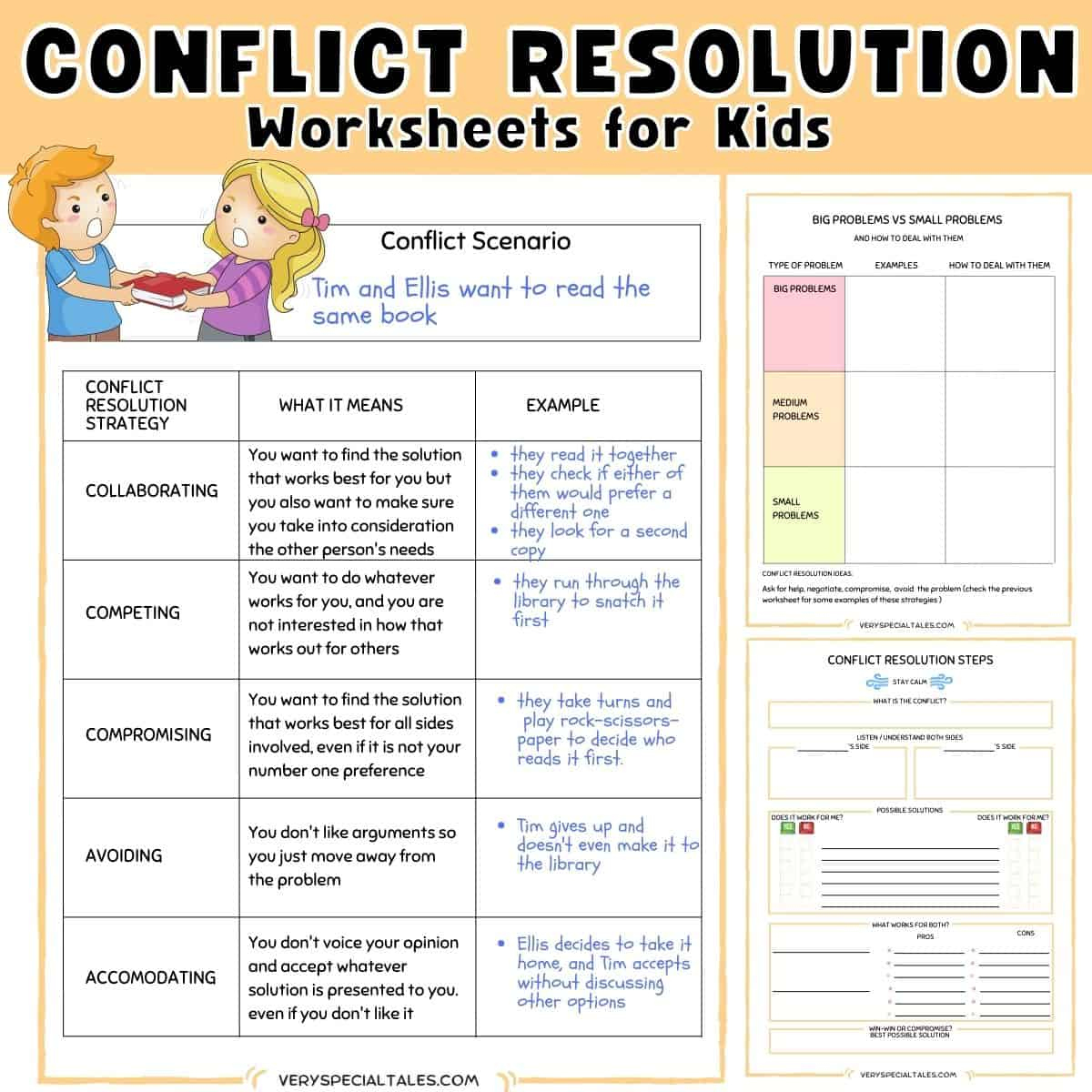 31 Fun Conflict Resolution Activities For Kids (Printable Pdf regarding Free Printable Conflict Resolution Worksheets