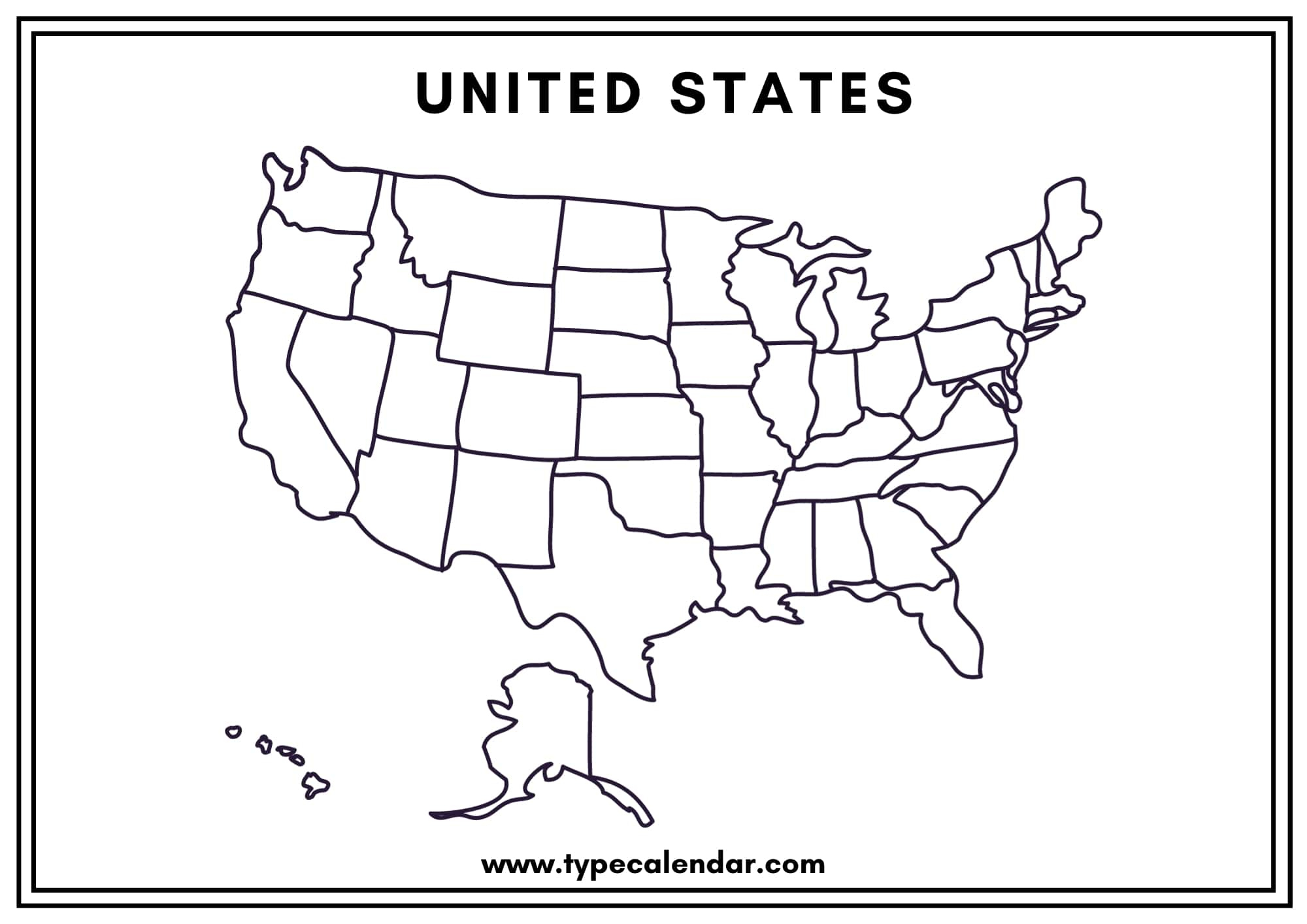 40+ Free Printable Blank Us Map Templates [Editable Pdf] for Blank Printable United States Map