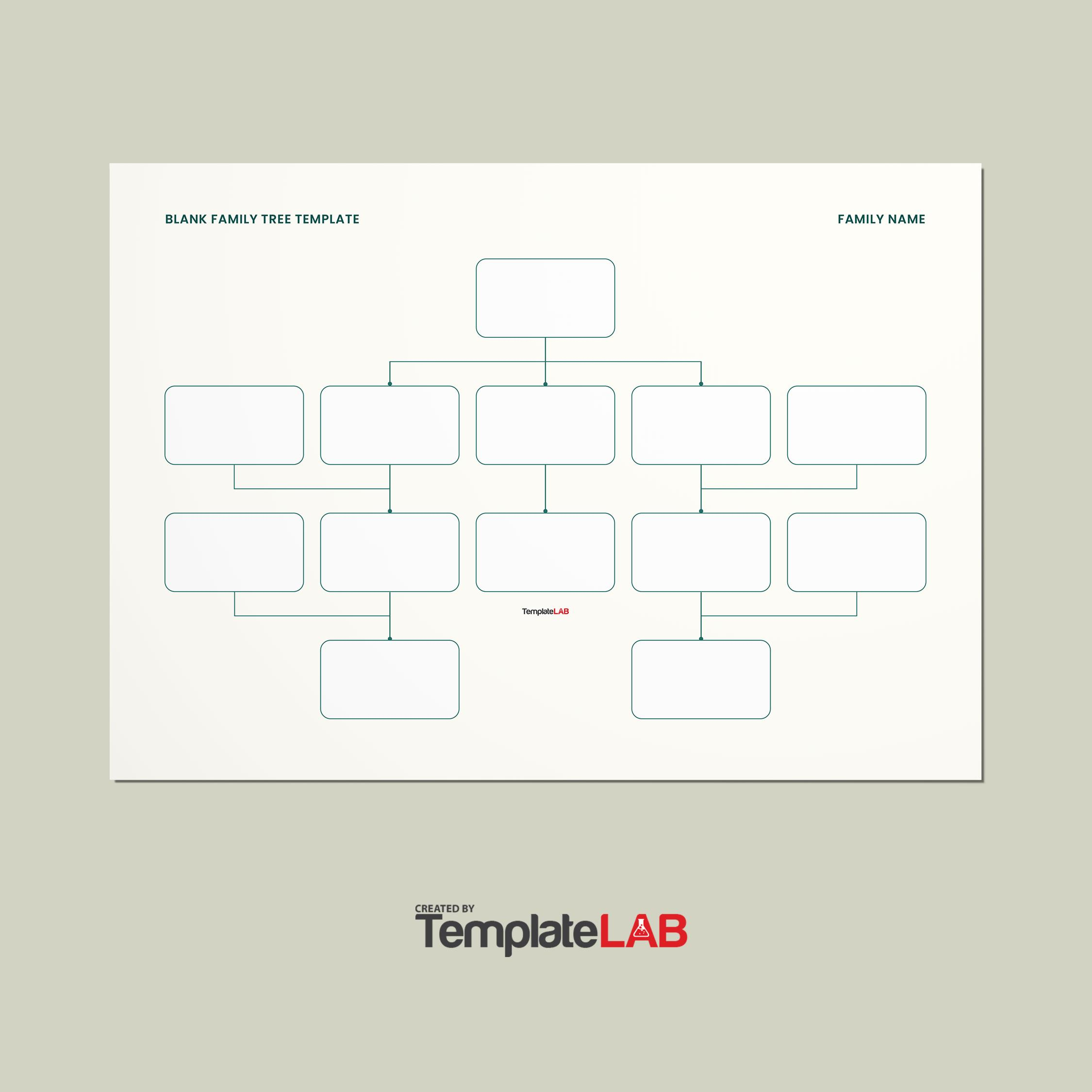 41 Free Family Tree Templates (Word, Excel, Pdf, Powerpoint) regarding Blank Family Tree Template Printable