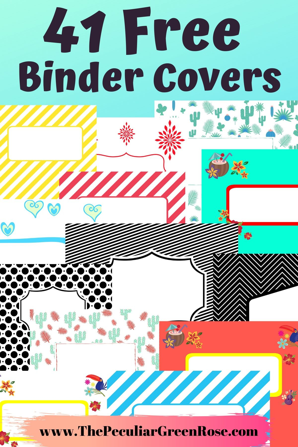 41 Free Printable Binder Covers - The Peculiar Green Rose throughout Pdf Free Printable Binder Covers