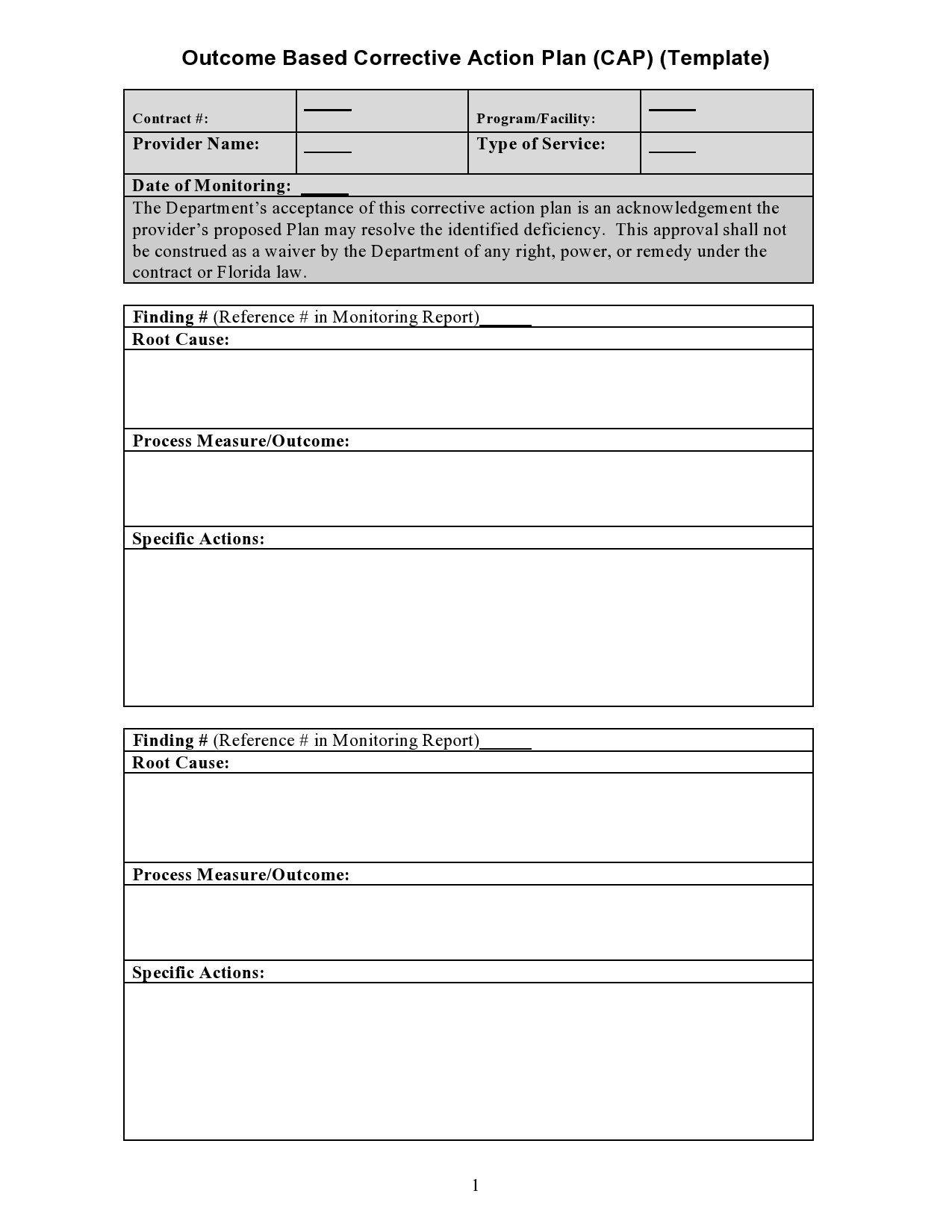 44 Best Corrective Action Plan Templates (Word / Excel) throughout Printable Corrective Action Plan Template