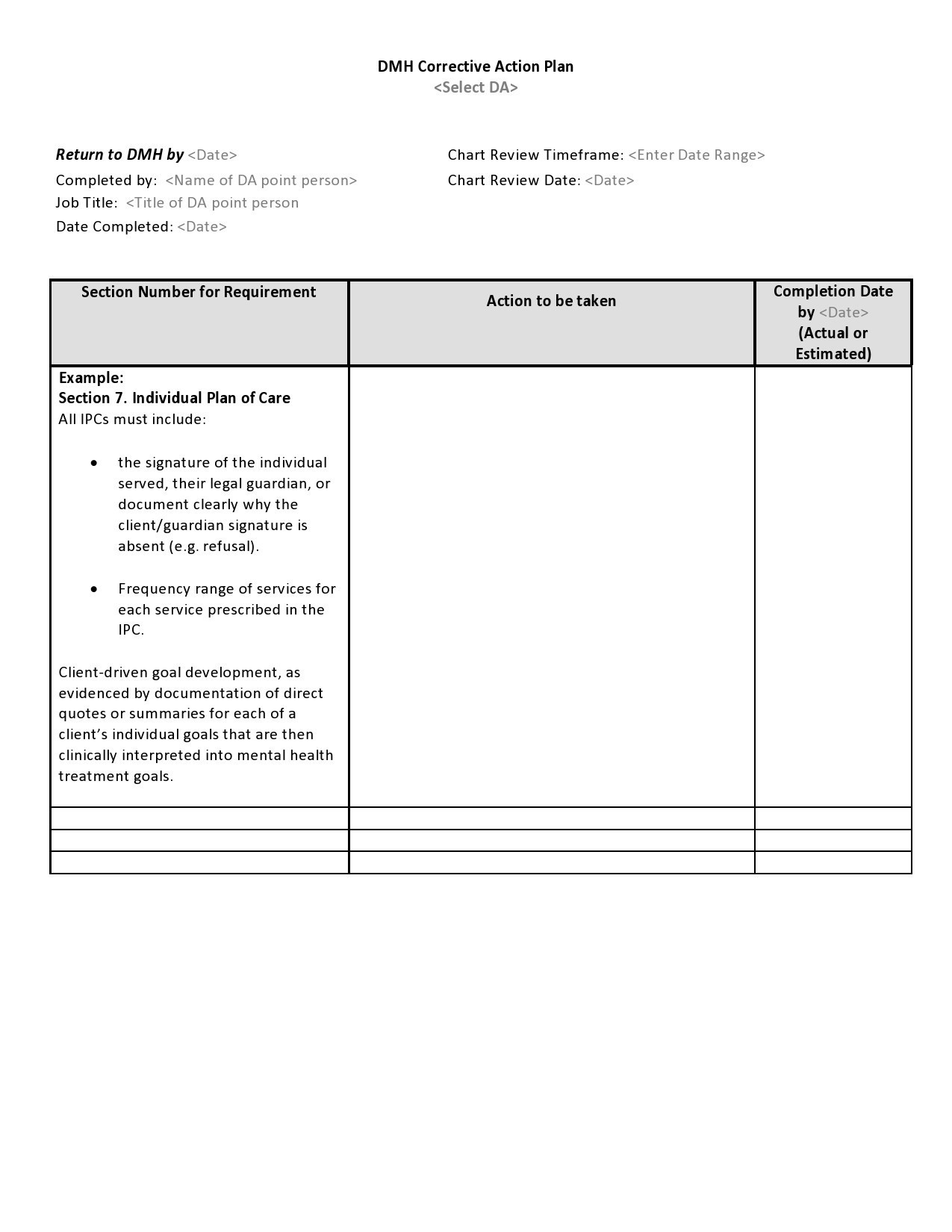 44 Best Corrective Action Plan Templates (Word / Excel) within Printable Corrective Action Plan Template