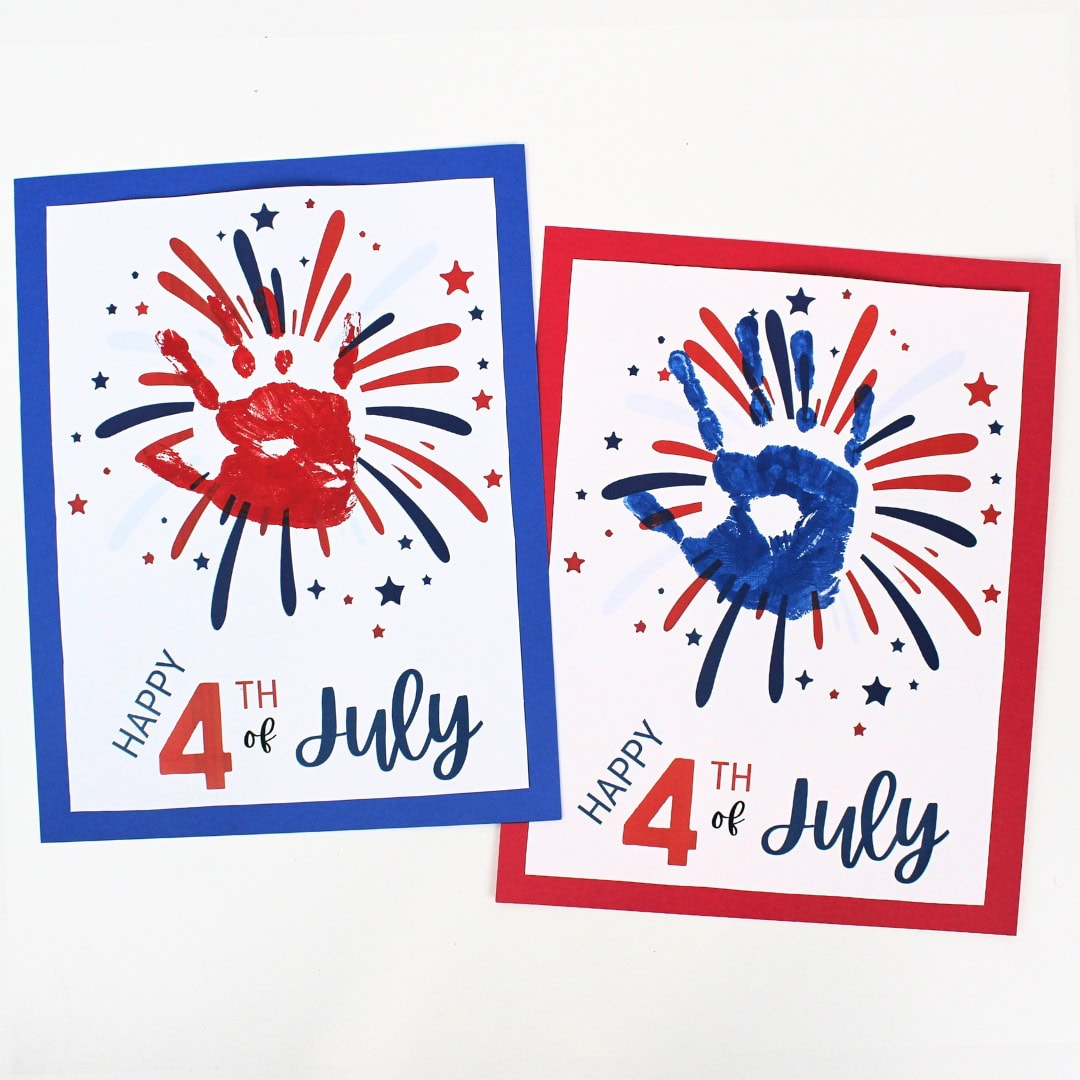 4Th Of July Handprint Art for Fourth of July Crafts Printables