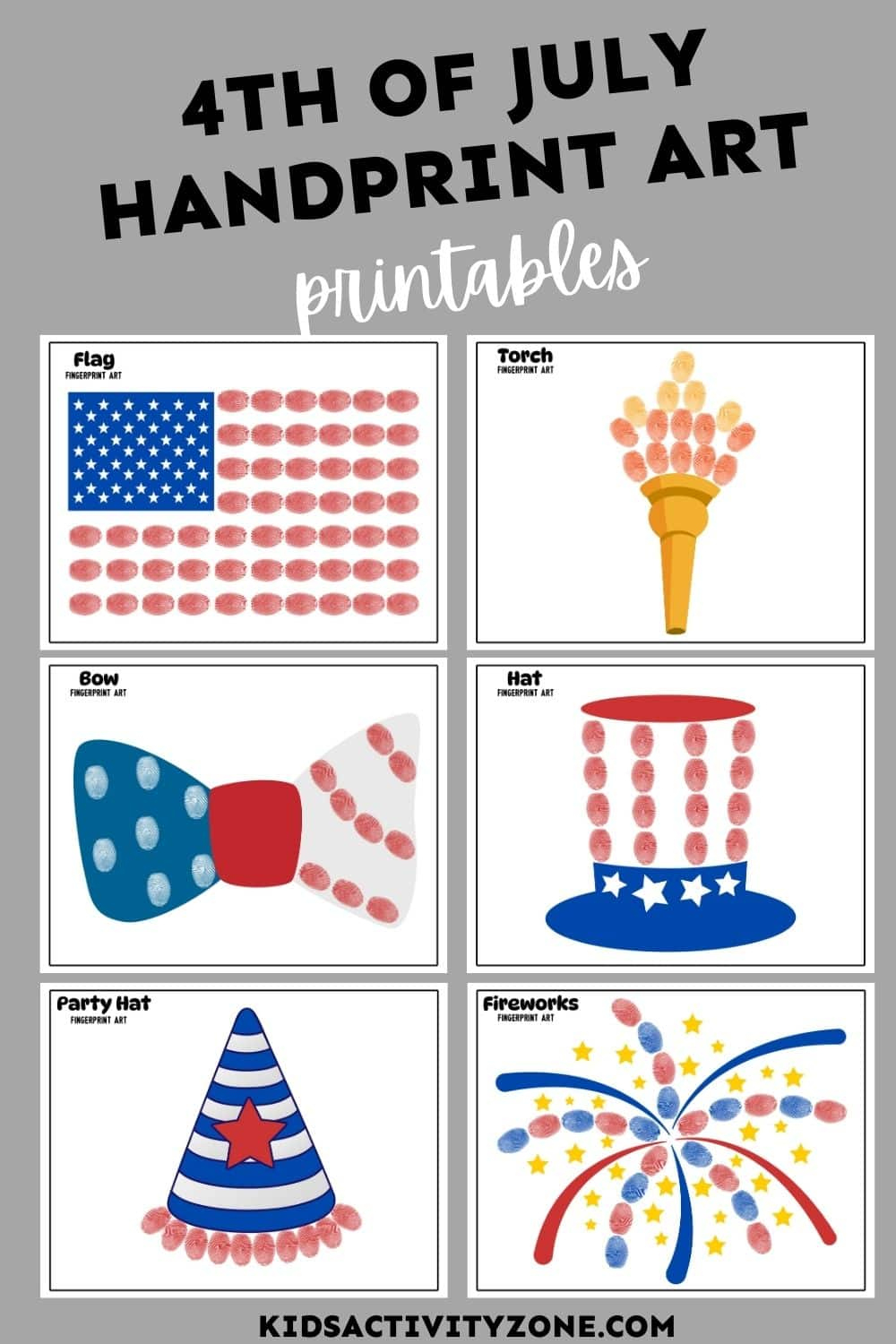 4Th Of July Handprint Art Printables - Kids Activity Zone with Fourth Of July Crafts Printables