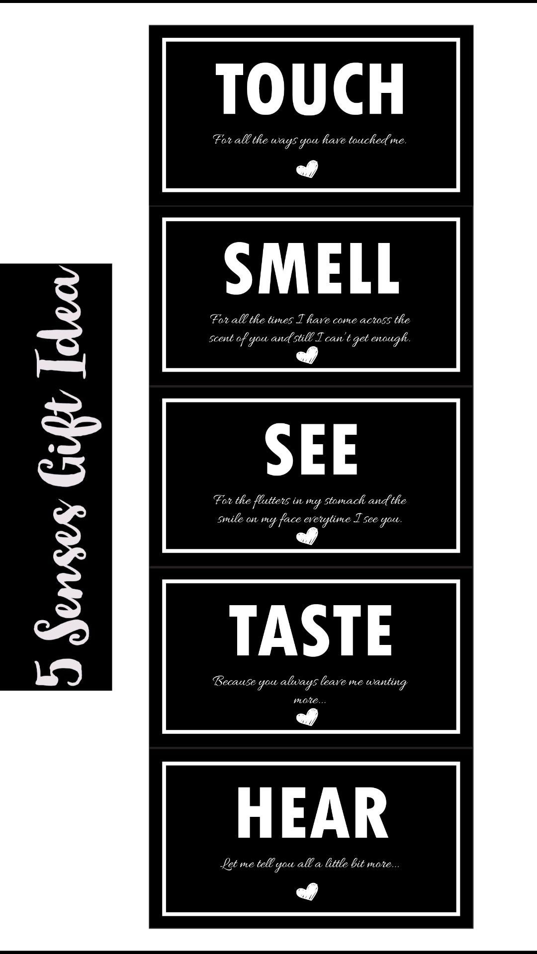 5 Senses Gift Tags, Cards & Ideas (Digital Download) in 5 Senses Gift Tags Printable Free