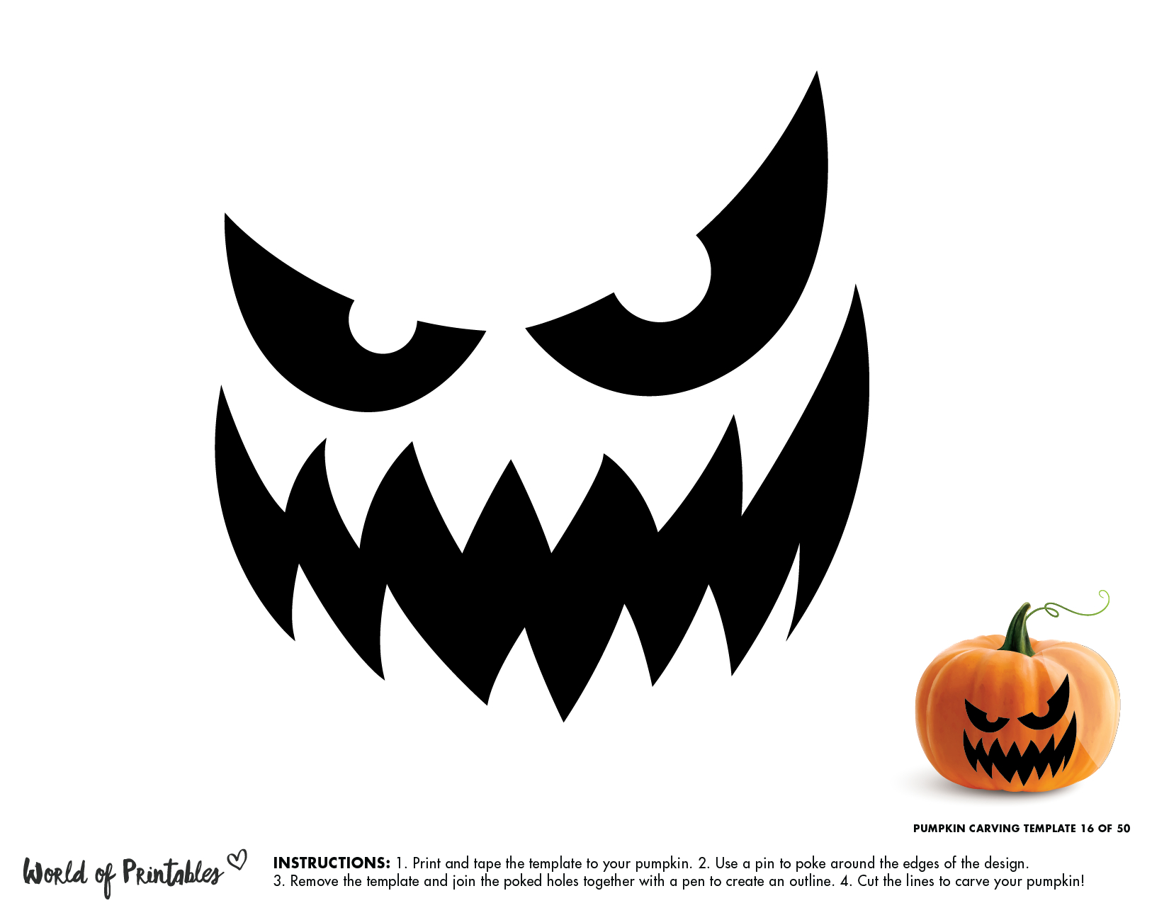 50 Easy Pumpkin Carving Stencils + The Ultimate Guide To Pumpkin for Scary Pumpkin Stencils Free Printable
