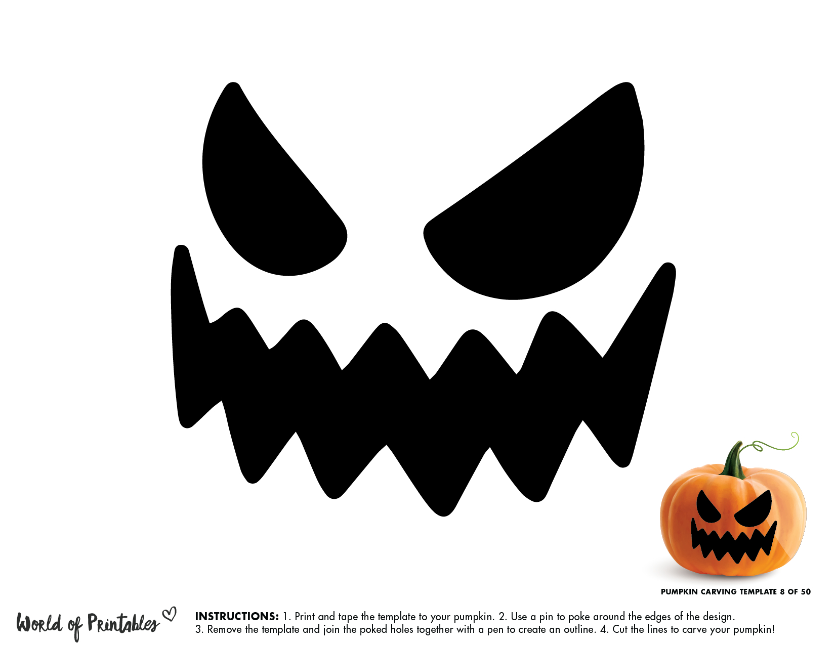 50 Easy Pumpkin Carving Stencils + The Ultimate Guide To Pumpkin inside Jack O Lantern Stencils Printable Free