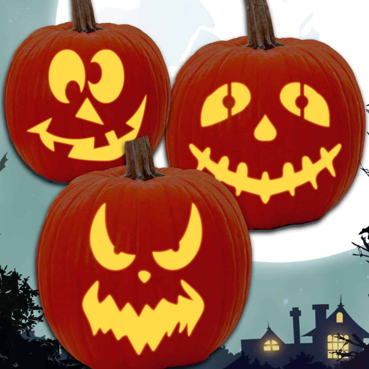 50 Printable Pumpkin Face Stencils –For Free - Artsy Pretty Colors intended for Scary Jack O Lantern Faces Printable