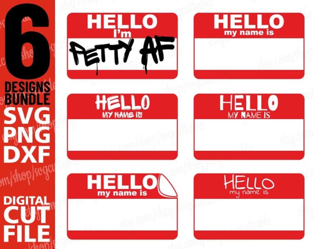 6X Hello My Name Is, Name Tag Svg, Hello Name Tag Template regarding Printable Hello My Name Is