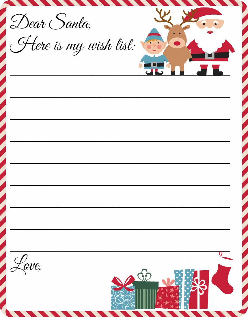 7 Christmas Leter Ideas | Santa Letter Template, Christmas inside List For Santa Printable Free