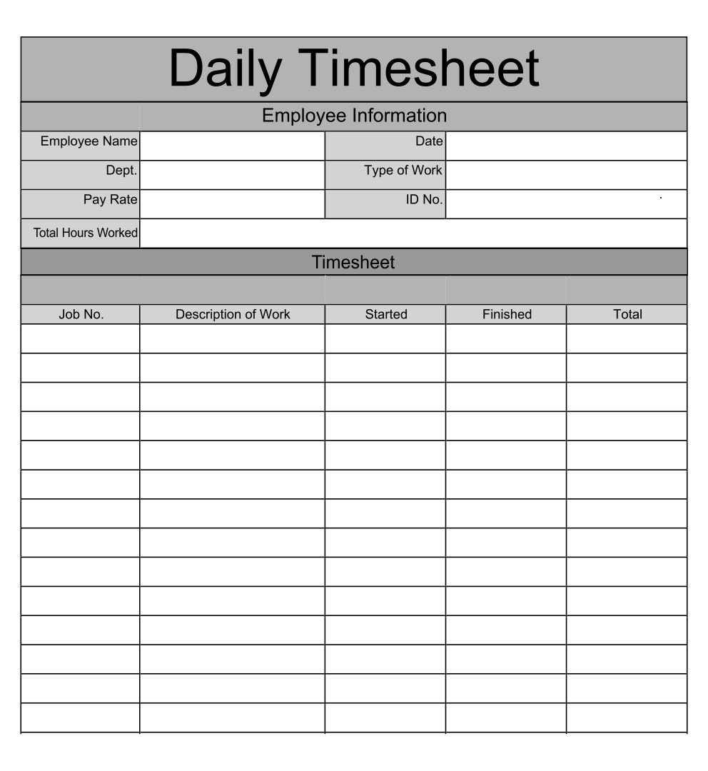 7 Time Sheet Printable Ideas | Time Sheet Printable, Printables throughout Daily Time Sheets Free Printable
