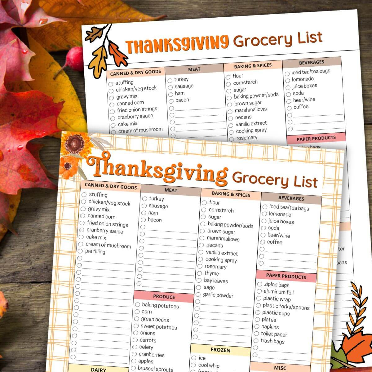 70 Ideas For Your Thanksgiving Shopping List (Free Printable!) in Printable Grocery List For Thanksgiving
