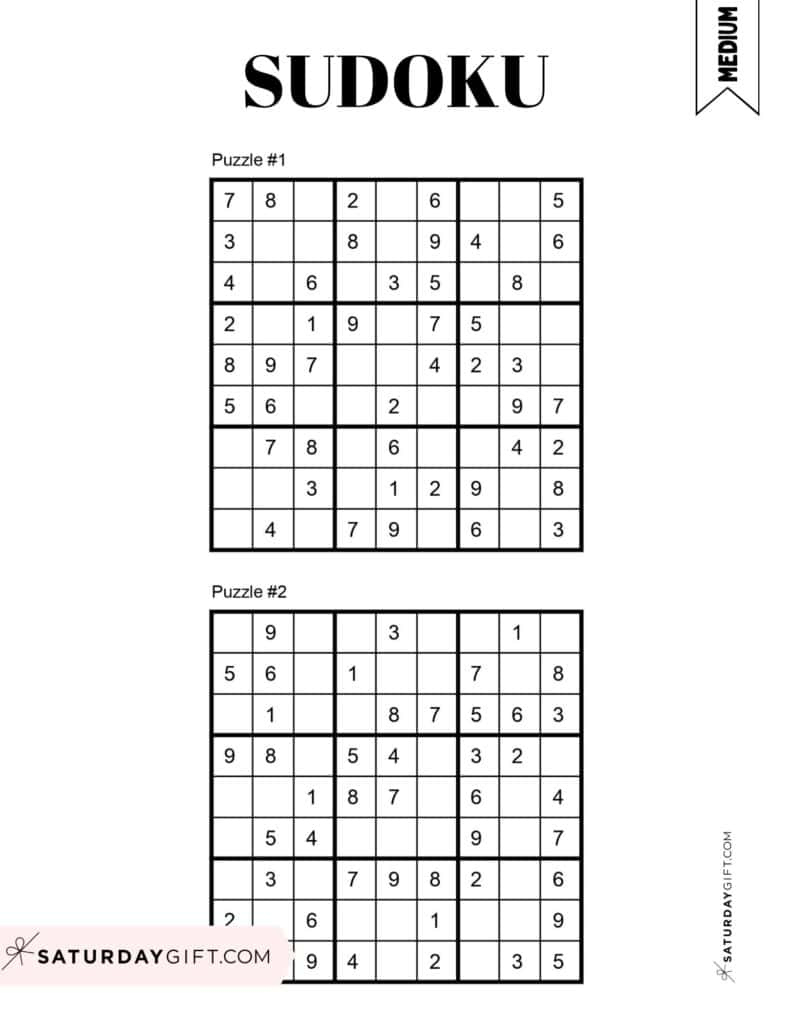 72 Free Printable Sudoku Puzzles | Saturdaygift in Sudoku Puzzles Printable With Answers