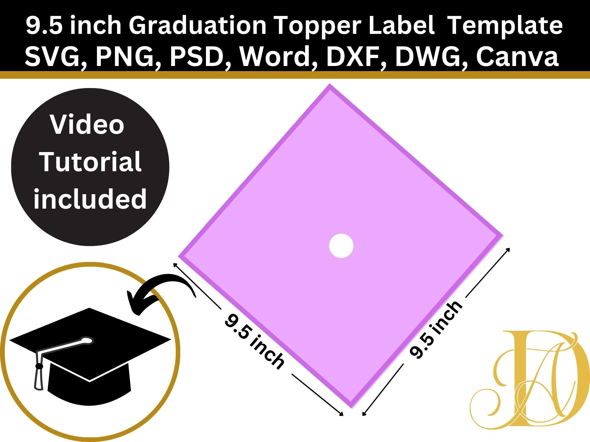 9.5 X 9.5 Graduation Cap Topper Template, Graduation Stole throughout Printable Graduation Cap Top Template