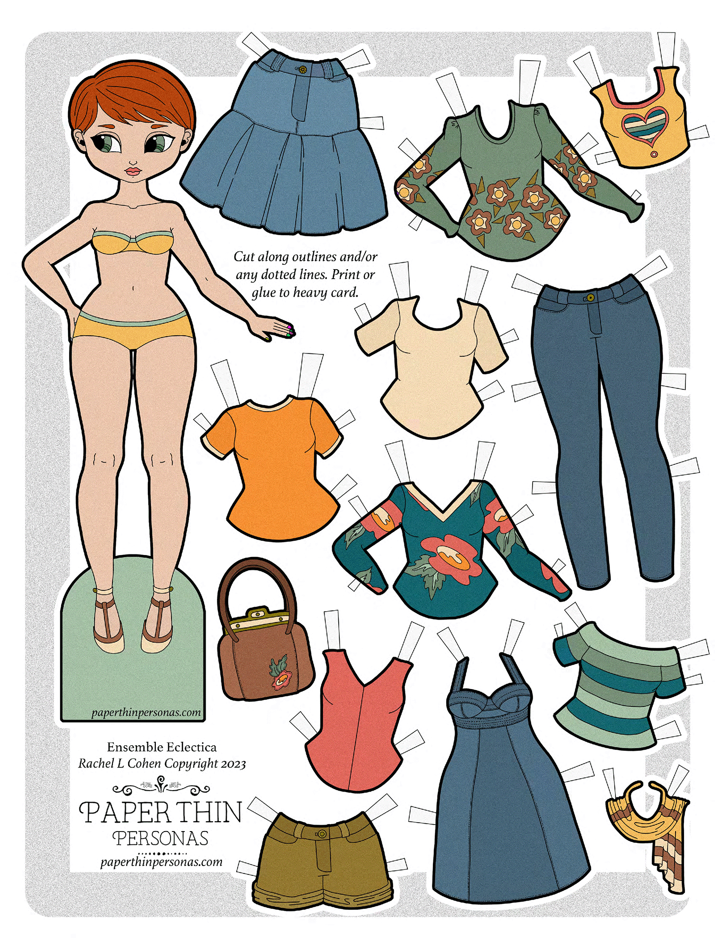 A Cute Little Printable Paper Doll With Retro Paper Doll Clothes with regard to Paper Dolls Clothes Printable Free