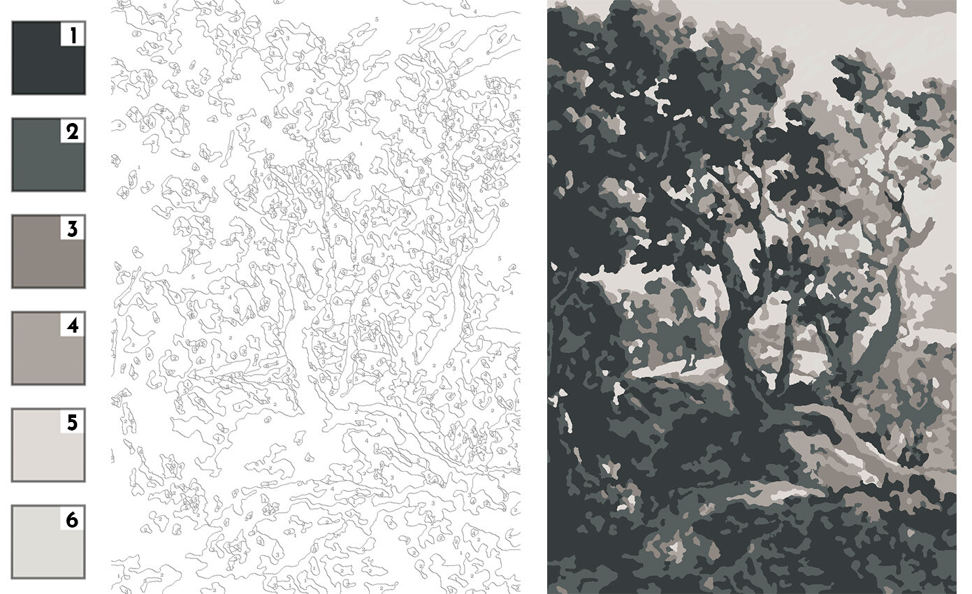 A Free Downloadable Coloring Page Paint-By-Numbers Of My Tree for Free Printable Paint By Number