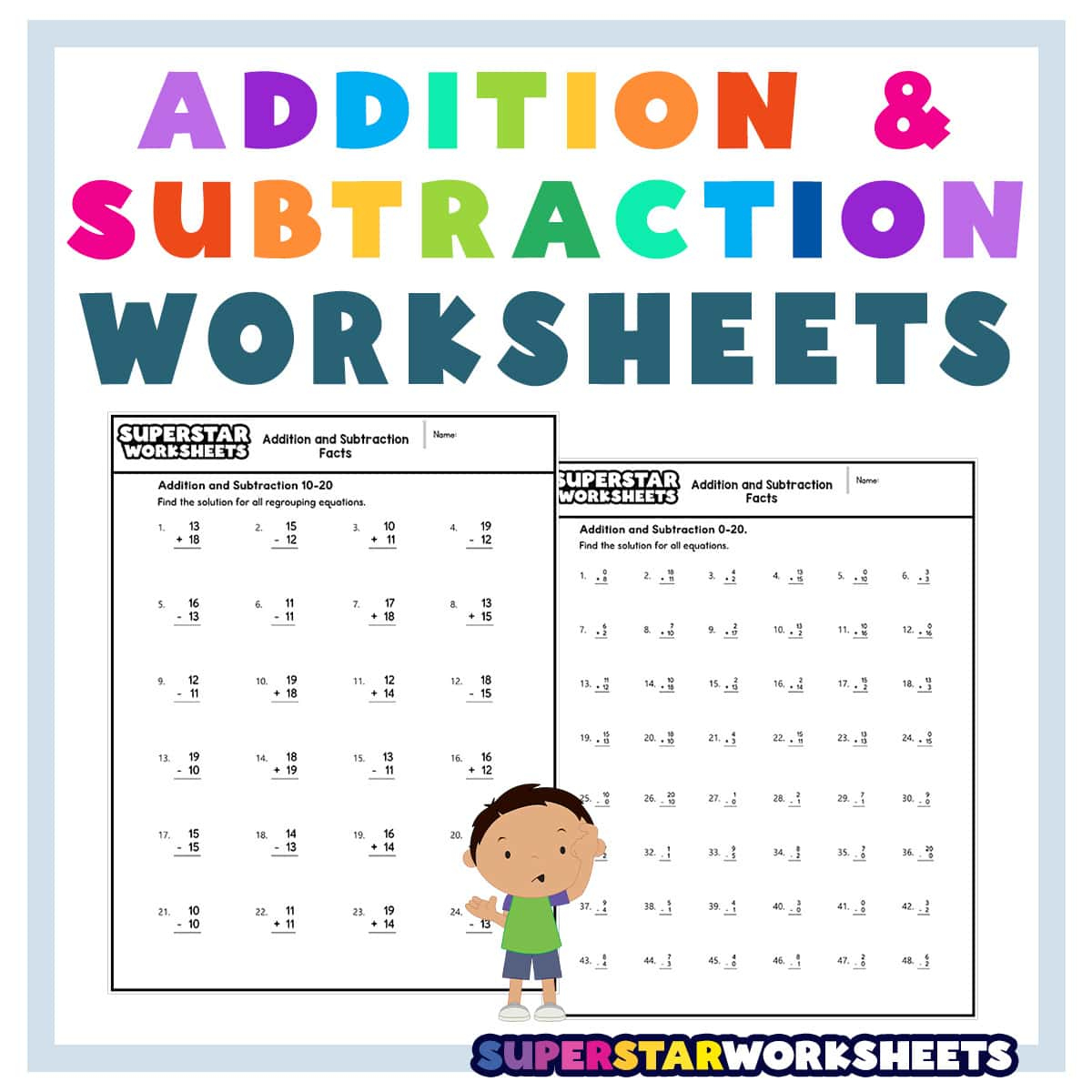 Addition And Subtraction Worksheets - Superstar Worksheets pertaining to Printable Addition and Subtraction Worksheets