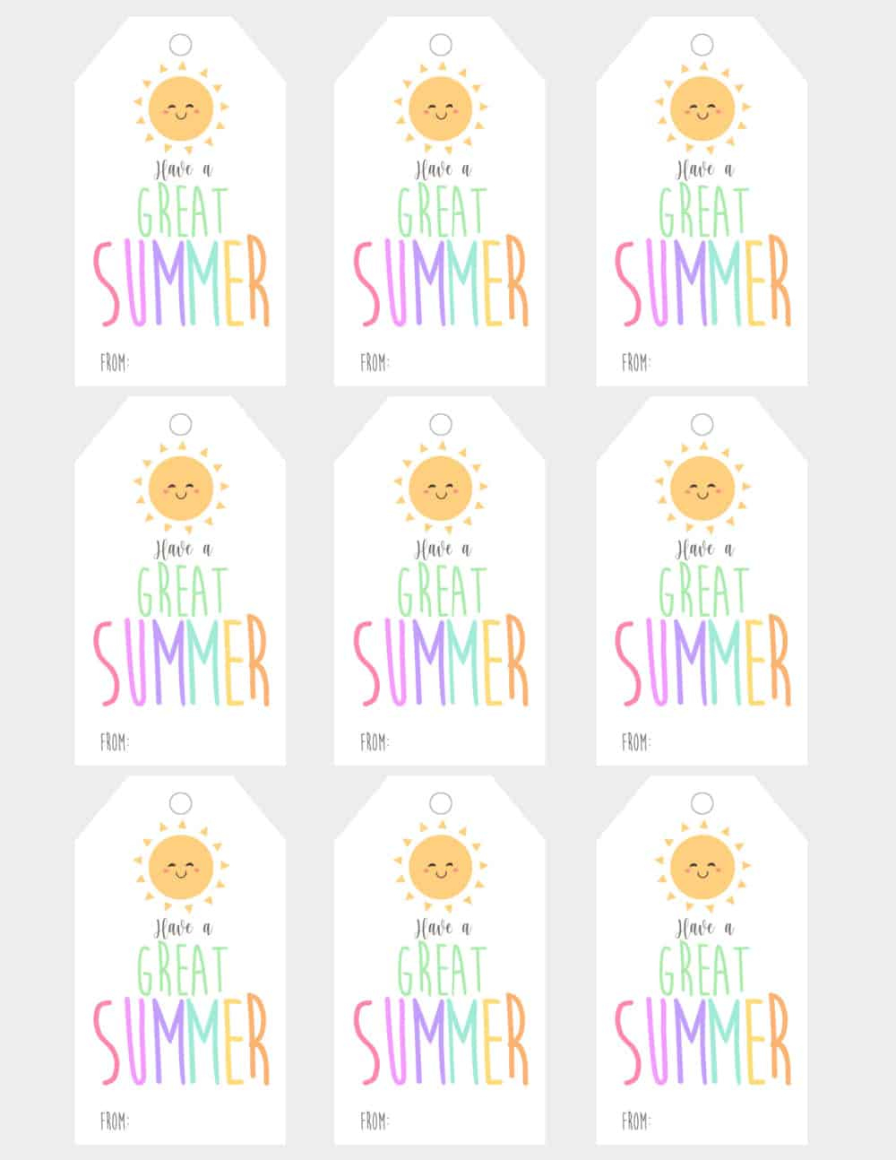Adorable Have A Great Summer Free Printable Tags regarding Have A Great Summer Tags Free Printable