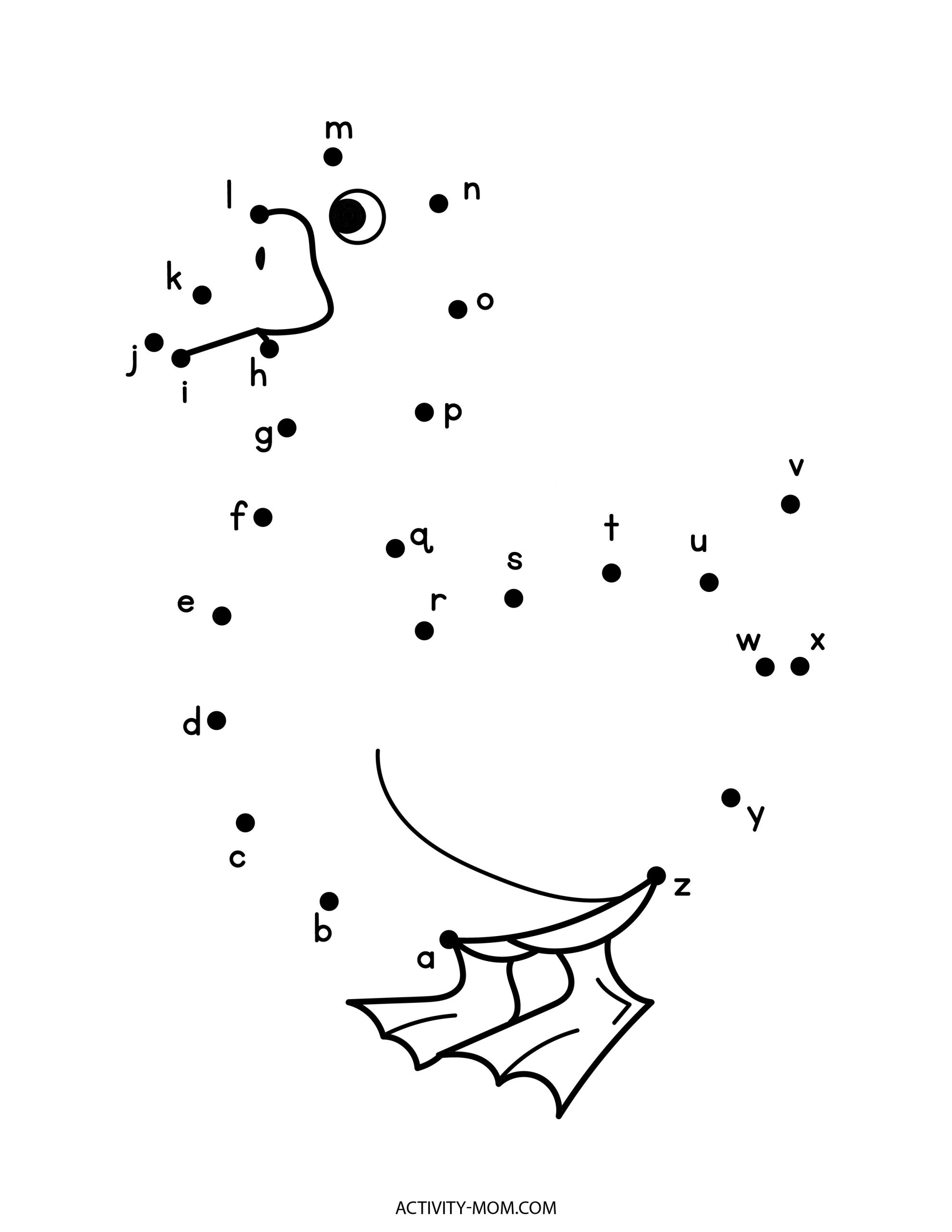 Alphabet Dot To Dot Worksheets (Free Printable) - The Activity Mom throughout Alphabet Connect the Dots Printable