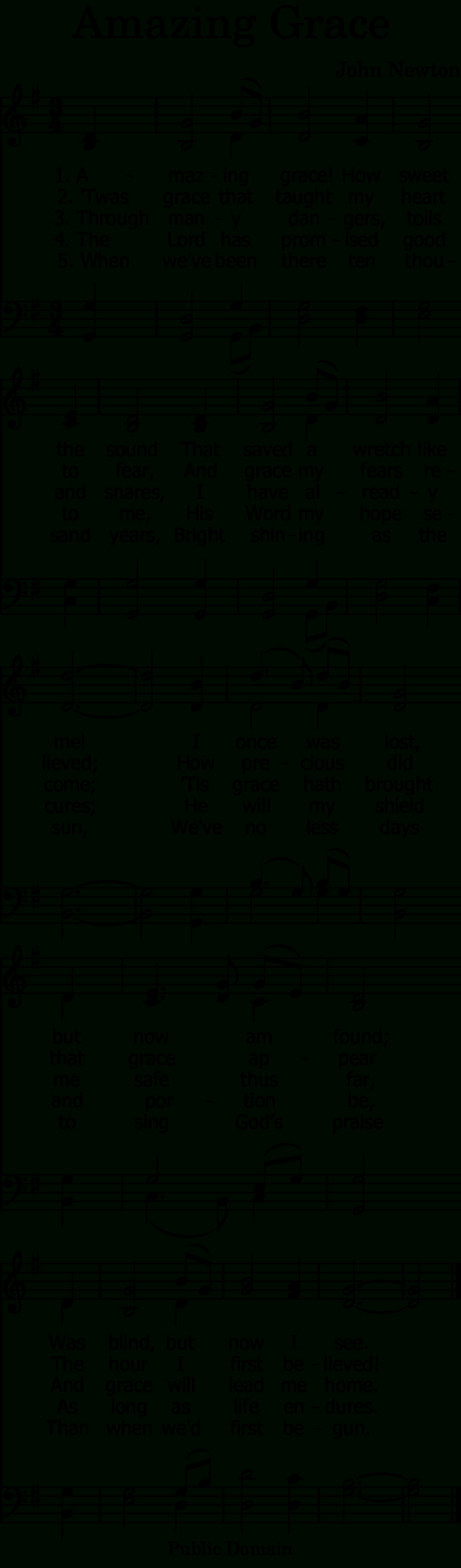 Amazing Grace Sheet Music | Mobile Hymns within Free Printable Amazing Grace Hymn Sheet Music