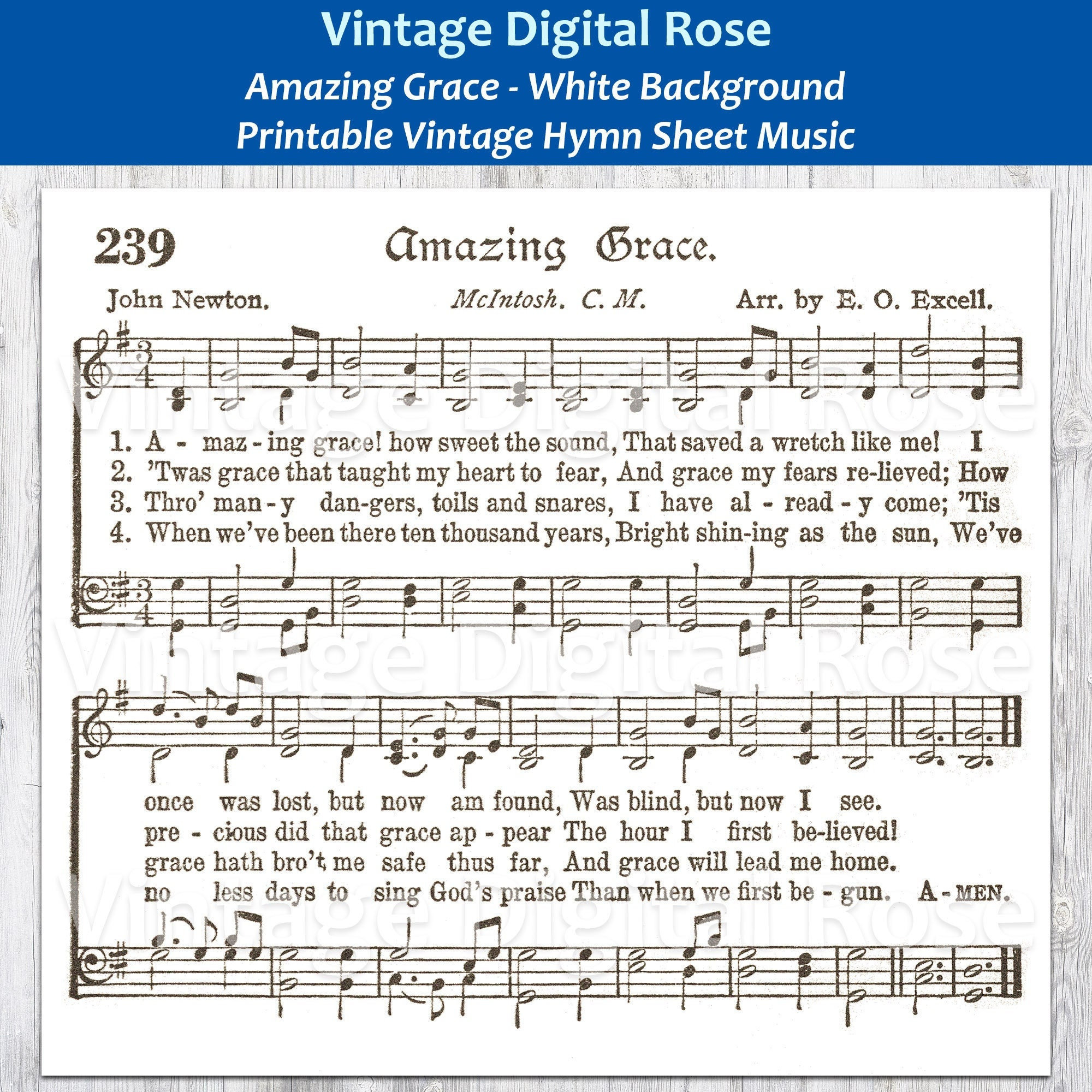 Amazing Grace White Background Printable Vintage Hymn Sheet Music with Free Printable Amazing Grace Hymn Sheet Music