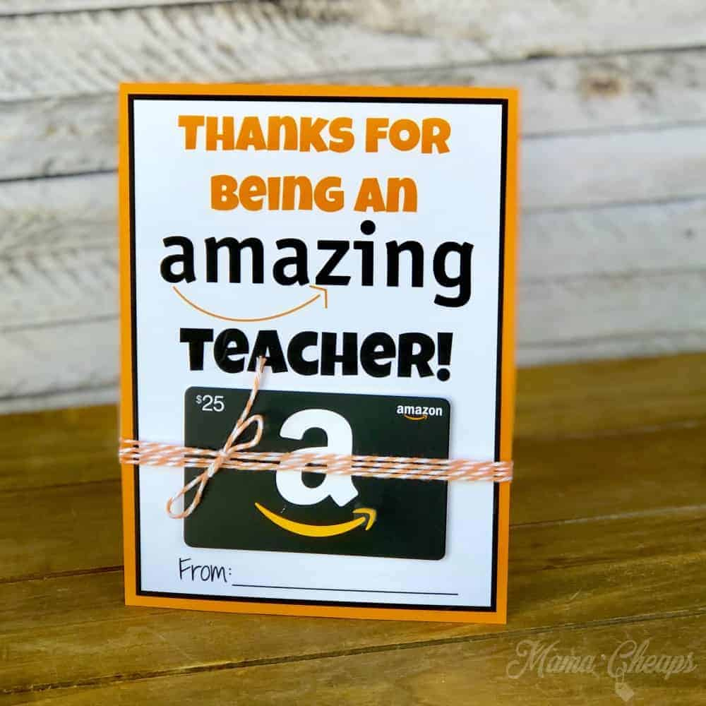 Amazon Gift Card Teacher Gift Printable Card Holder - Mama Cheaps® for Amazon Teacher Gift Card Printable Free