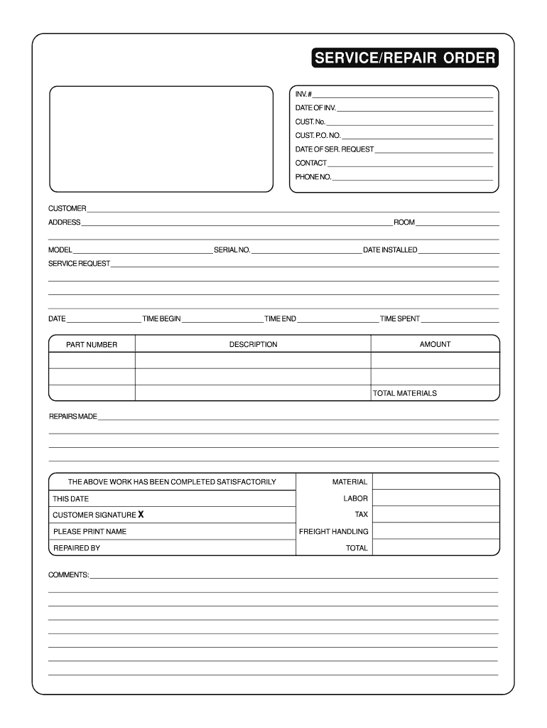 Auto Repair Order Form Pdf Free: Fill Out & Sign Online | Dochub with regard to Free Printable Auto Repair Forms