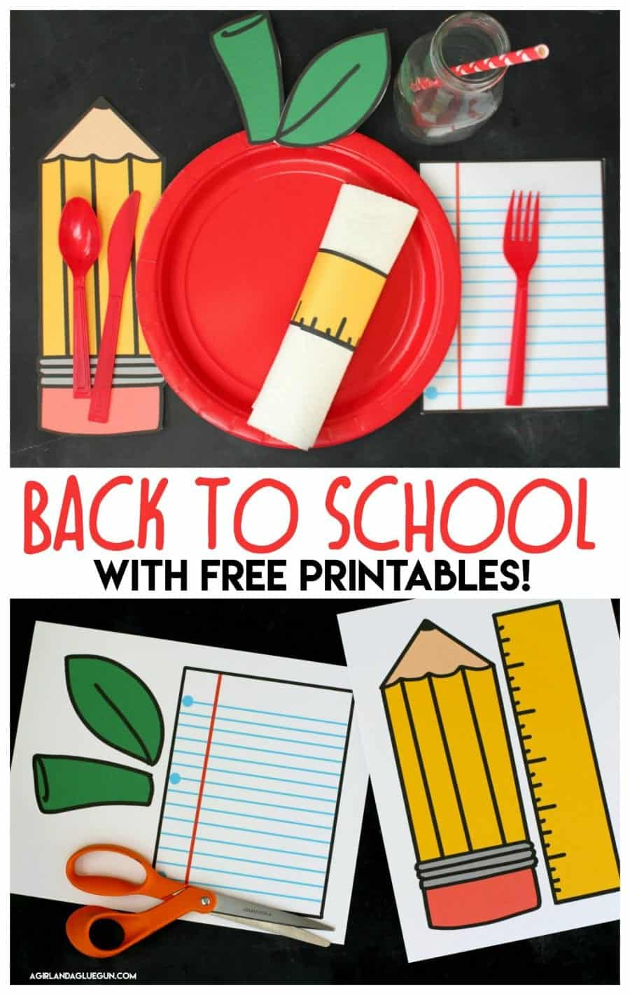 Back To School Table Settings With Free Printables - A Girl And A within Back To School Free Printables