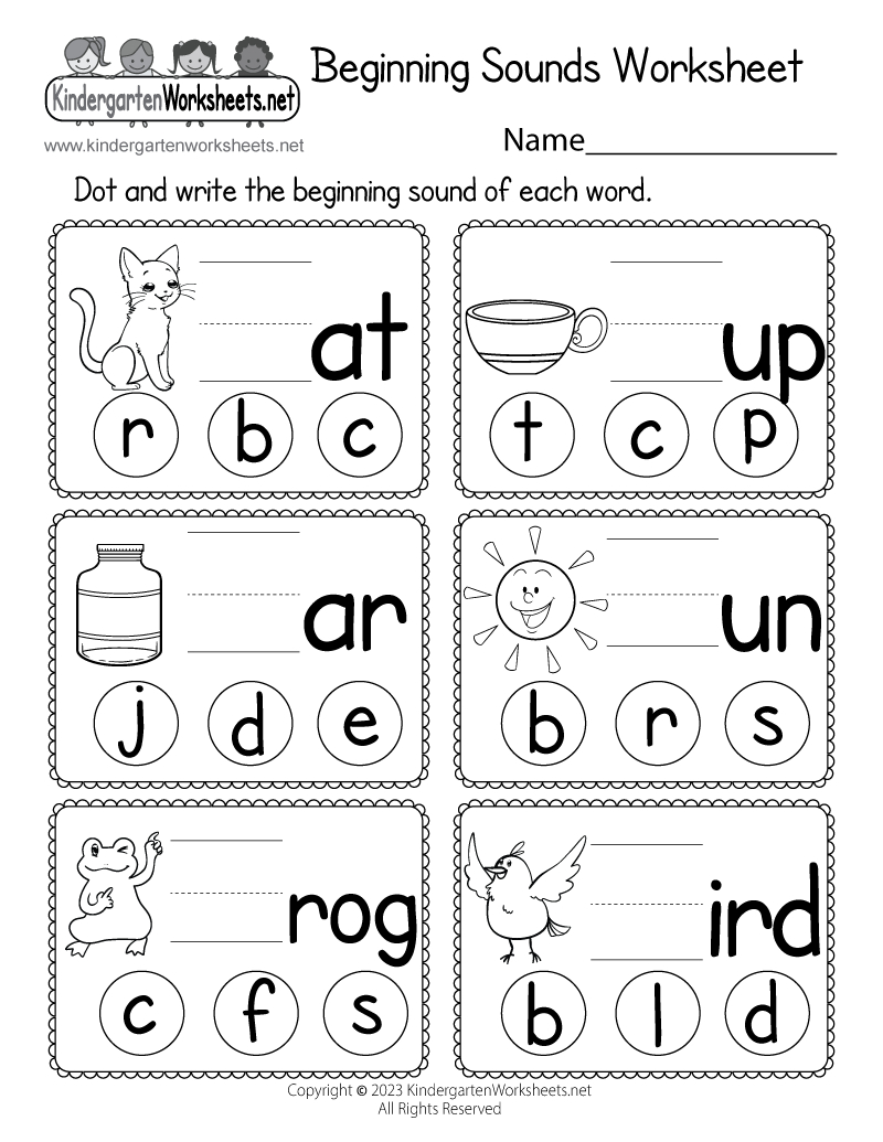 Beginning Sounds Worksheet - Free Printable, Digital, & Pdf inside Kindergarten Worksheets Free Printable