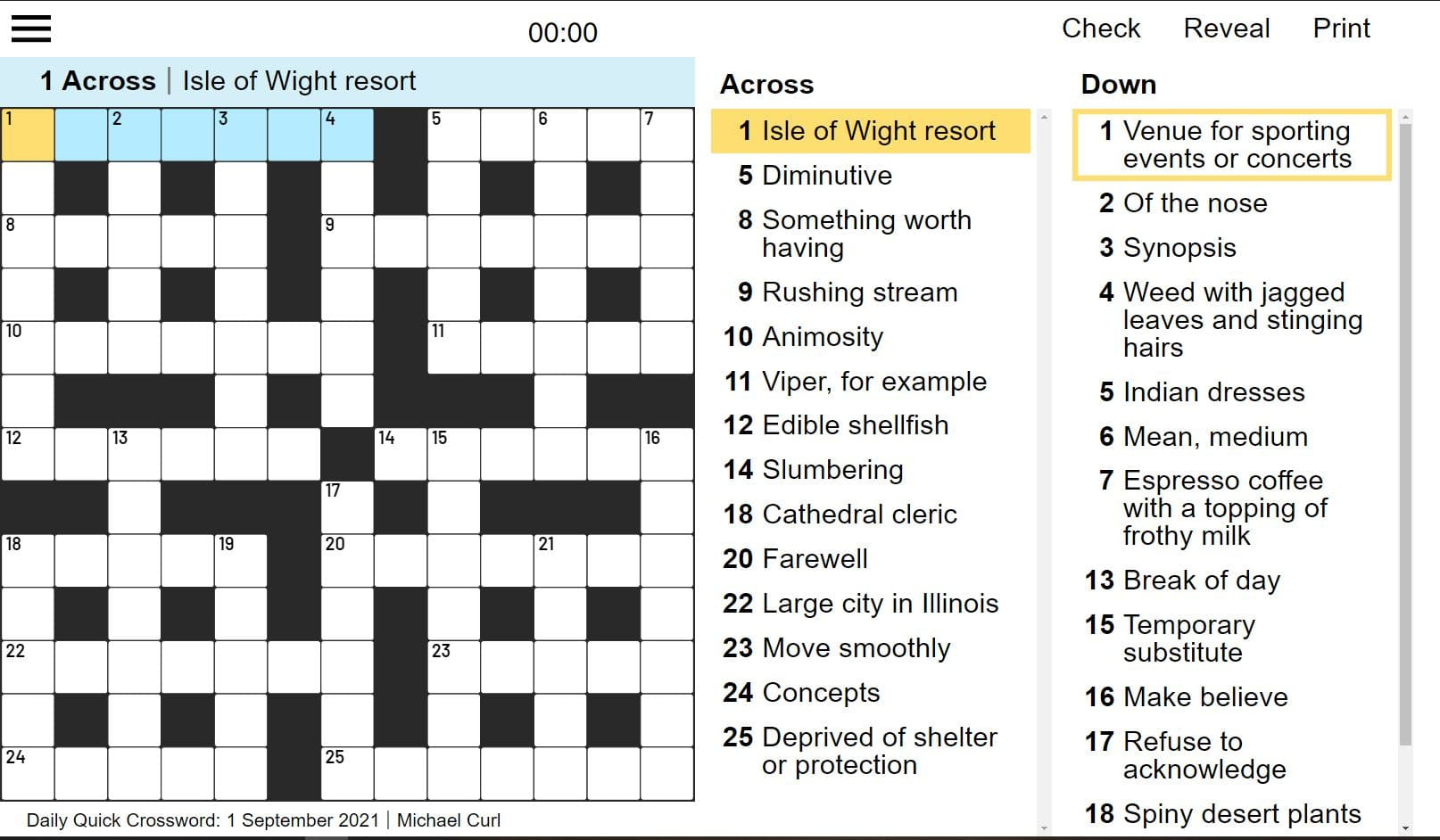 Best Daily Quick Crossword - Free Online Game | Best For Puzzles within Free Daily Printable Online Crossword Puzzles