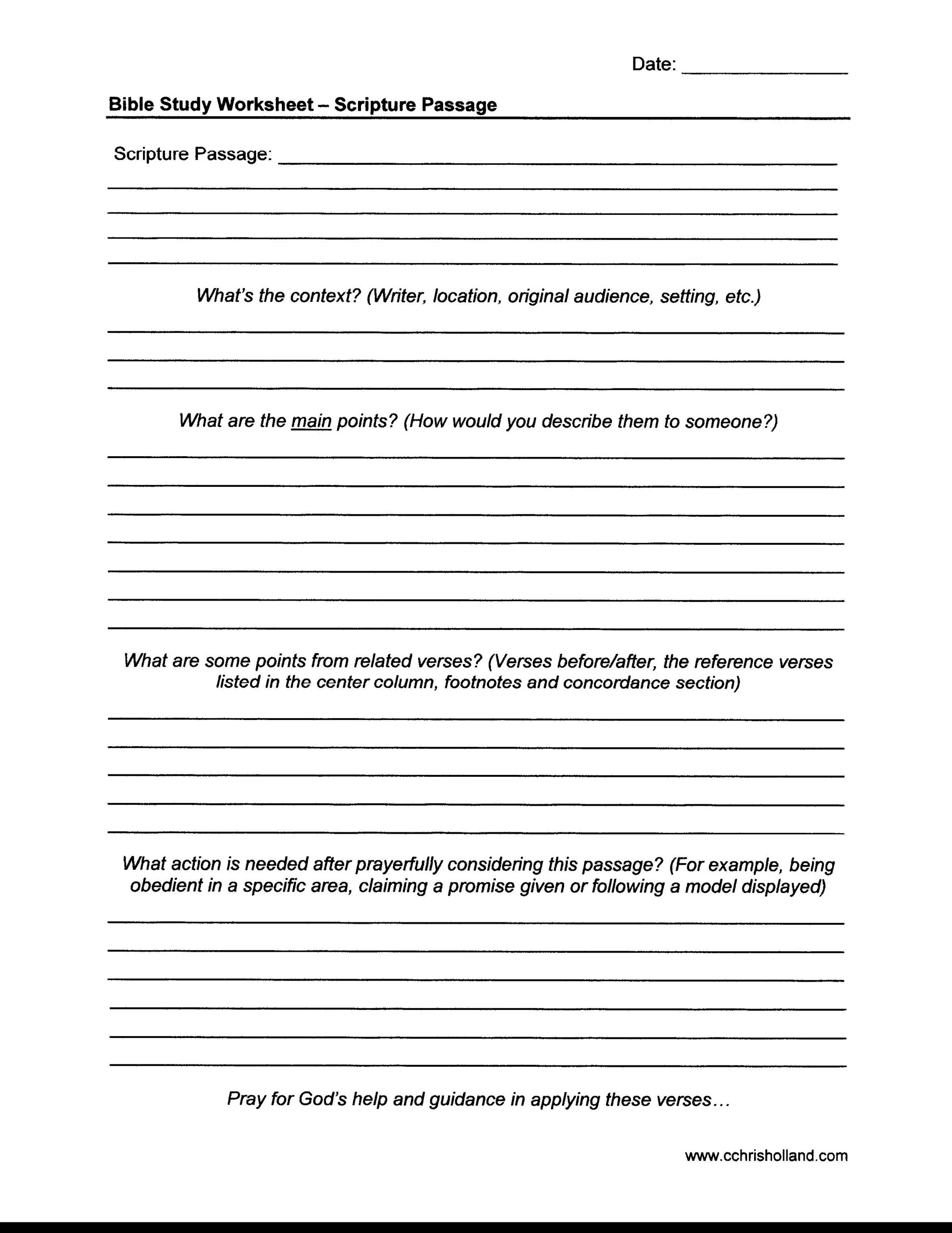 Bible Study Worksheets | Cchrisholland with Free Printable Bible Study Worksheets