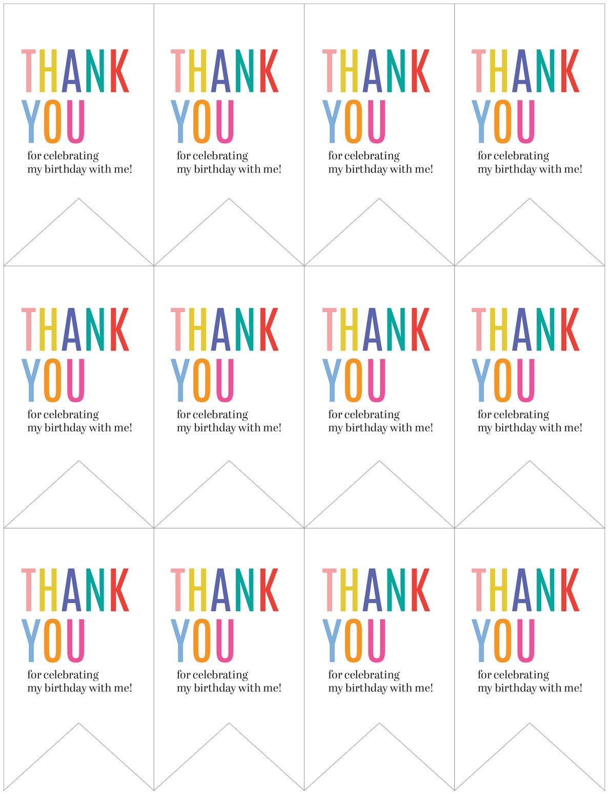 Birthday Thank You Tags | Skip To My Lou pertaining to Thank You For Coming to My Birthday Party Printable